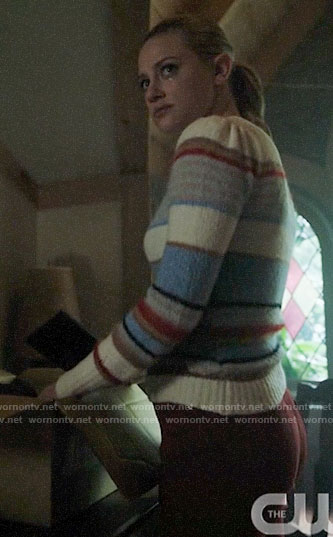 Betty’s mixed stripe sweater on Riverdale