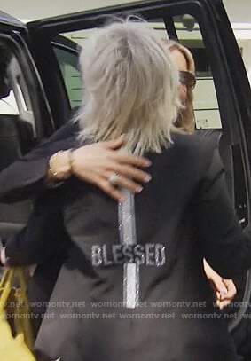 Margaret’s black blessed embellished blazer on The Real Housewives of New Jersey