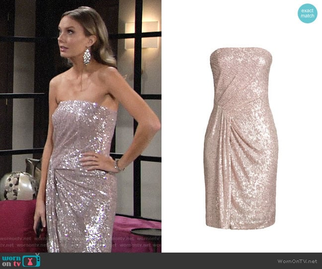 Black Halo Domino Sequin Dress worn by Abby Newman (Melissa Ordway) on The Young and the Restless