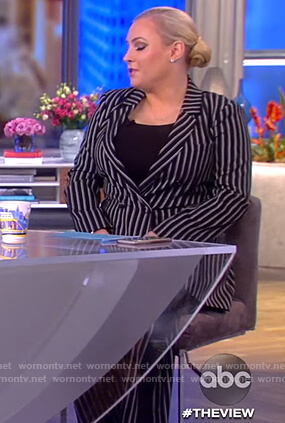Meghan’s black stripe blazer and pants on The View