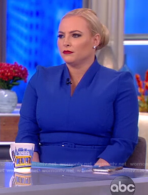 Meghan’s blue belted sheath dress on The View