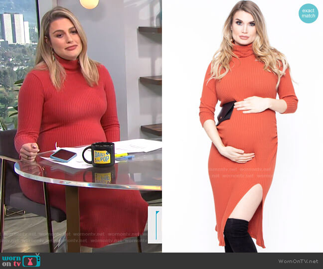 Bethany Turtleneck Dress by Bump Biddy worn by Carissa Loethen Culiner on E! News