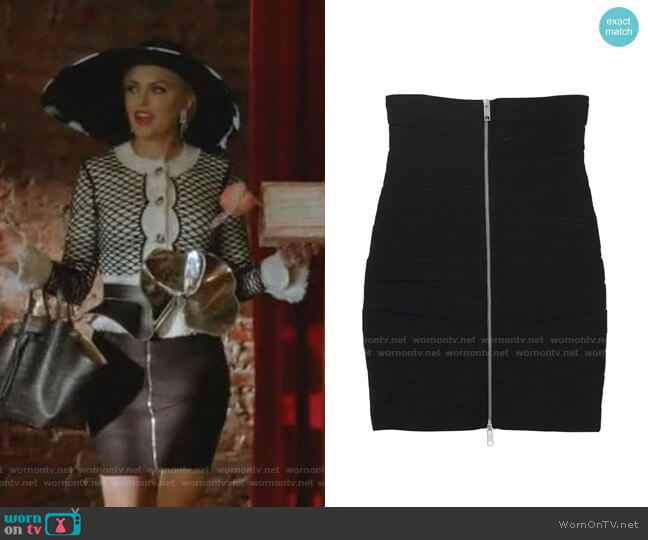 Stretch Zip-front Bandage Skirt by Burberry worn by Alexis Carrington (Elaine Hendrix) on Dynasty