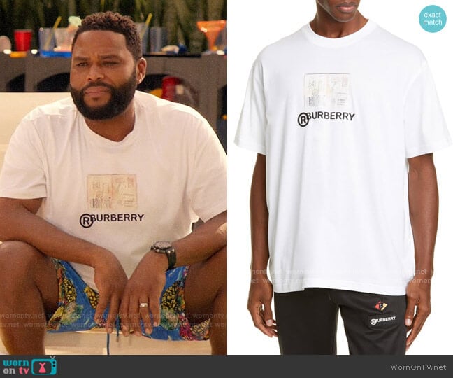 Burberry Adson Logo Crewneck T-Shirt worn by Andre Johnson (Anthony Anderson) on Black-ish