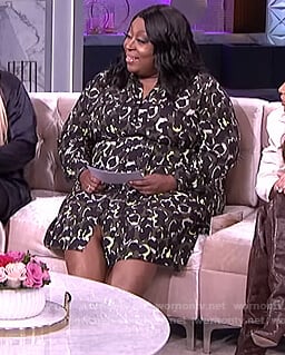 Loni’s camo print shirtdress on The Real