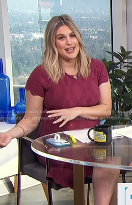 Carissa’s purple embroidered dress on E! News Daily Pop