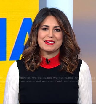 Cecilia’s colorblock ribbed sweater on Good Morning America