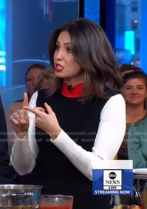 Cecilia’s colorblock ribbed sweater on Good Morning America