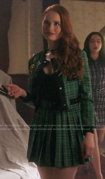 Wornontv Cheryl S Green Plaid Skirt And Jacket Set On Riverdale Madelaine Petsch Clothes And Wardrobe From Tv