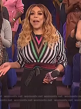 Wendy’s cropped chevron sweater on The Wendy Williams Show