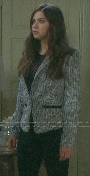 Ciara’s studded houndstooth blazer on Days of our Lives