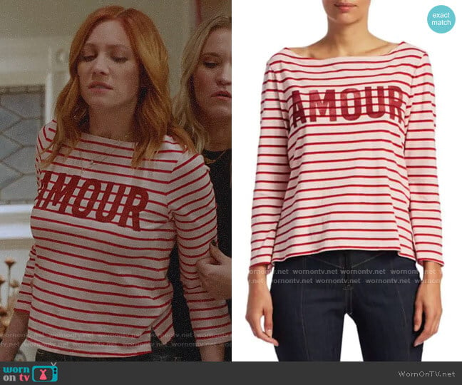 Cinq a Sept Amour Breton Stripe Top worn by Julia Bechley (Brittany Snow) on Almost Family