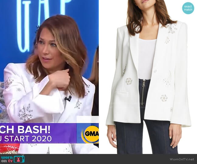  Rumi Embellished Blazer by Cinq a Sept worn by Ginger Zee on Good Morning America