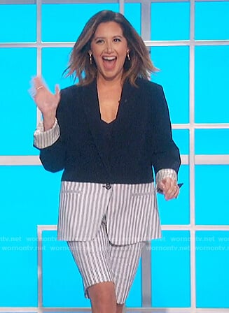 Ashley Tisdale’s colorblock suit on The Talk