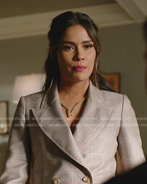 Cristal's grey plaid blazer on Dynasty