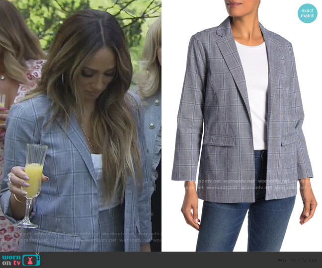 Wheeler Plaid Boyfriend Blazer by CupCakes and Cashmere worn by Melissa Gorga on The Real Housewives of New Jersey