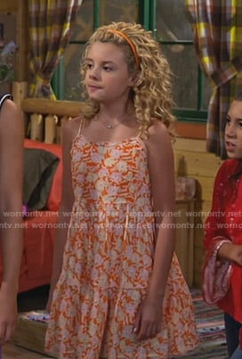 Destiny's orange floral dress on Bunkd