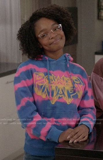 Diane's tie dye POWER NAP hoodie on Black-ish