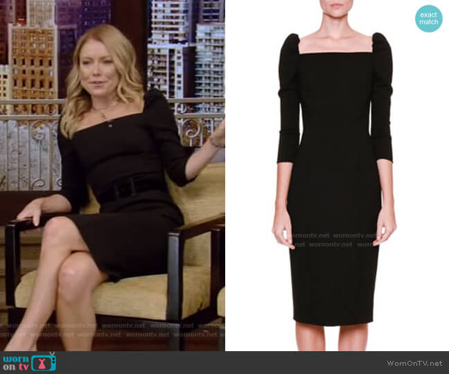 Square-Neck Dress by Dolce & Gabbana worn by Kelly Ripa on Live with Kelly and Mark