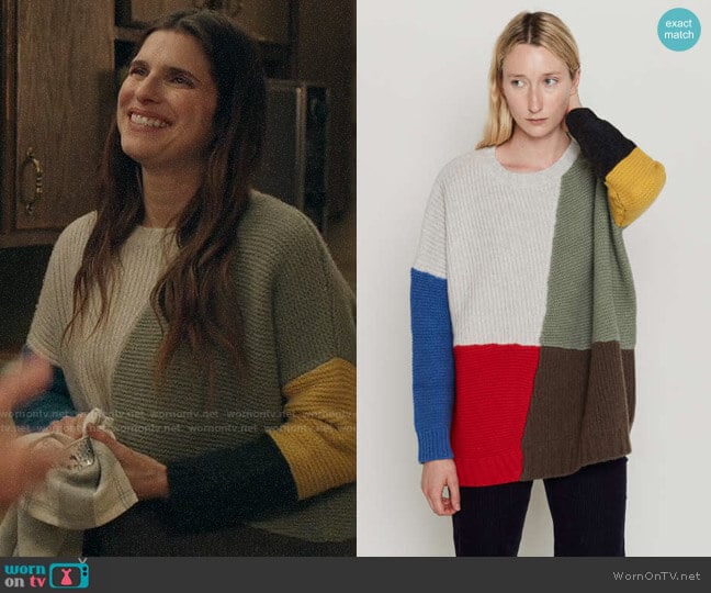 Rio’s patchwork sweater on Bless This Mess