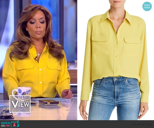 Signature Button-Down Shirt by Equipment worn by Sunny Hostin on The View