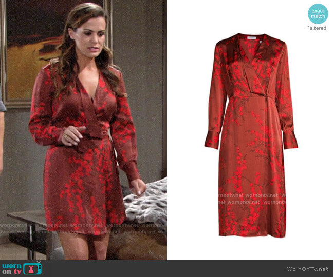 Equipment Willow Silk Wrap Dress worn by Chelsea Lawson (Melissa Claire Egan) on The Young and the Restless