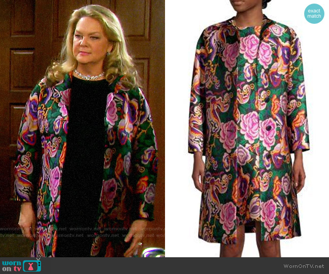 Etro Floral Jacquard Topper worn by Anna DiMera (Leann Hunley) on Days of our Lives