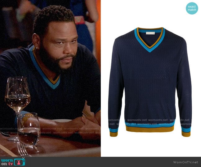 Etro Stripe Trim Jumper worn by Andre Johnson (Anthony Anderson) on Black-ish