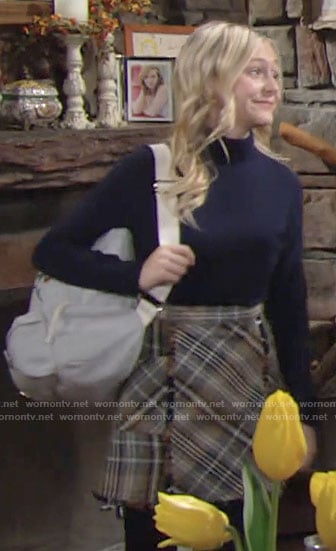 Faith’s plaid skirt on The Young and the Restless