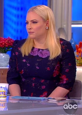 Meghan's blue floral jacquard dress on The View