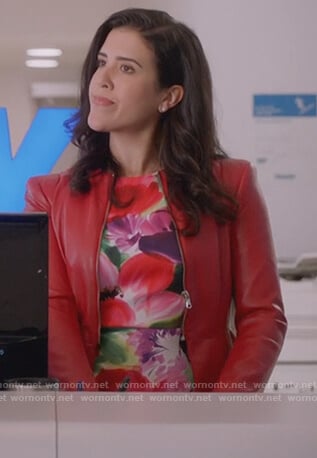 Shannon’s floral sheath dress on Kims Convenience