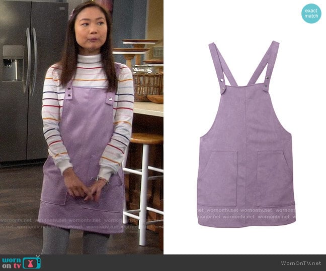 Forever 21 Pinafore Dress worn by Jen (Krista Marie Yu) on Last Man Standing