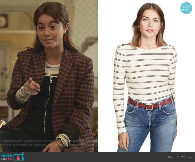 Julie’s white striped top on Shameless