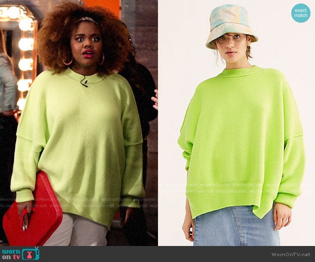 Free People Bright Lime Easy Street Tunic worn by Kourtney (Dara Renee) on High School Musical The Musical The Series