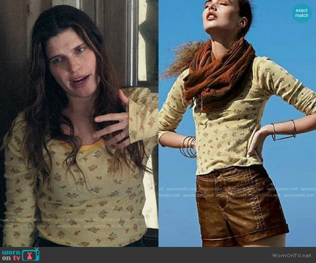 Free People We the Free Ditsy Thermal Tee worn by Rio (Lake Bell) on Bless This Mess