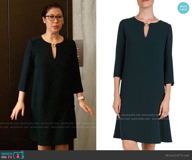 Gerard Darel Donatella Keyhole Shift Dress worn by Sherri Kansky (Ruthie Ann Miles) on All Rise