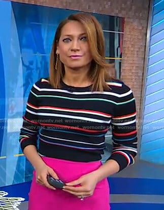 WornOnTV: Ginger’s multicolor striped sweater on Good Morning America ...