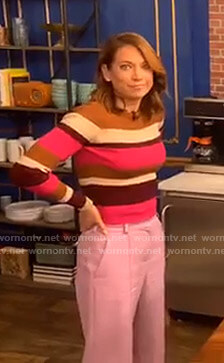 Ginger’s striped sweater and pink pants on Good Morning America