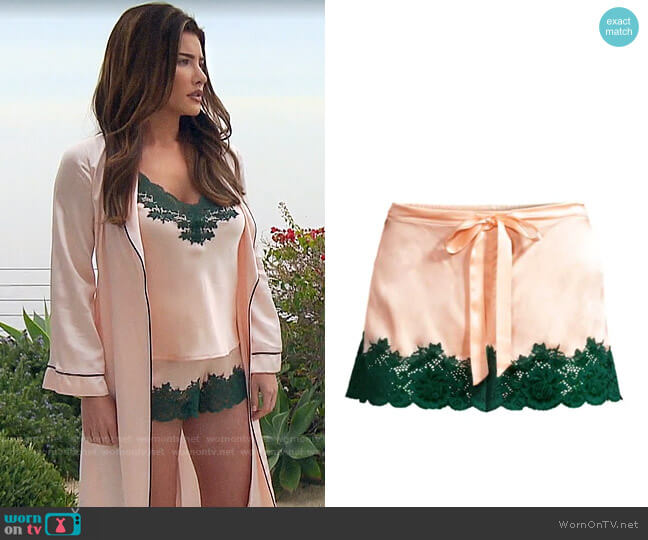 Ginia Lace-Trimmed Shorts worn by Steffy Forrester (Jacqueline MacInnes Wood) on The Bold and the Beautiful