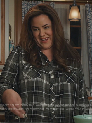 Katie's green plaid shirt on American Housewife