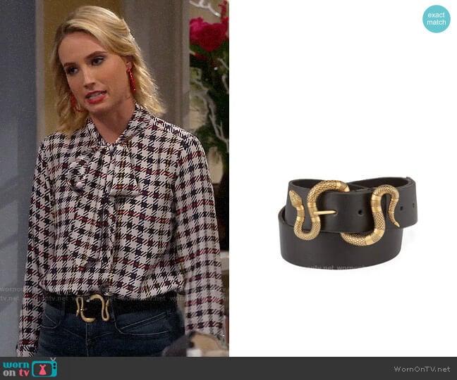 Gucci Snake Buckle Belt worn by Mandy Baxter (Molly McCook) on Last Man Standing