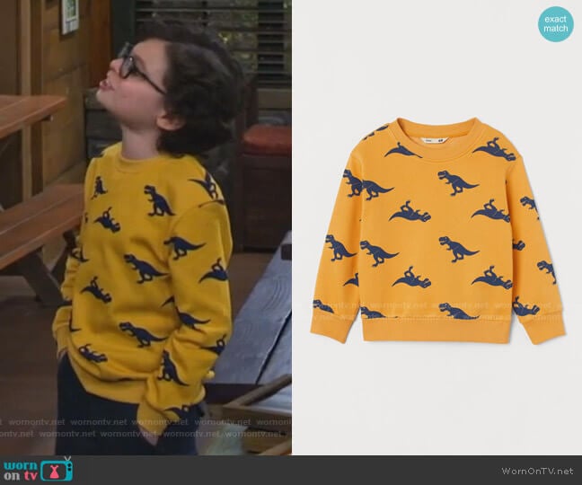 Dinosaurs Sweatshirt by H&M worn by Matteo Silva (Raphael Alejandro) on Bunkd