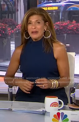 Hoda’s navy mock neck jumpsuit on Today