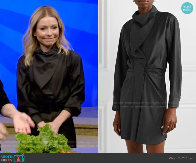 WornOnTV: Kelly’s dark grey asymmetric shirtdress on Live with Kelly ...