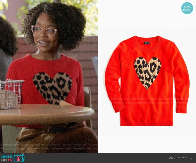 J.Crew: Cashmere Crewneck Sweater In Leopard For Women