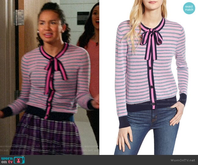 J. Crew Lady Cardigan worn by Gina (Sofia Wylie) on High School Musical The Musical The Series