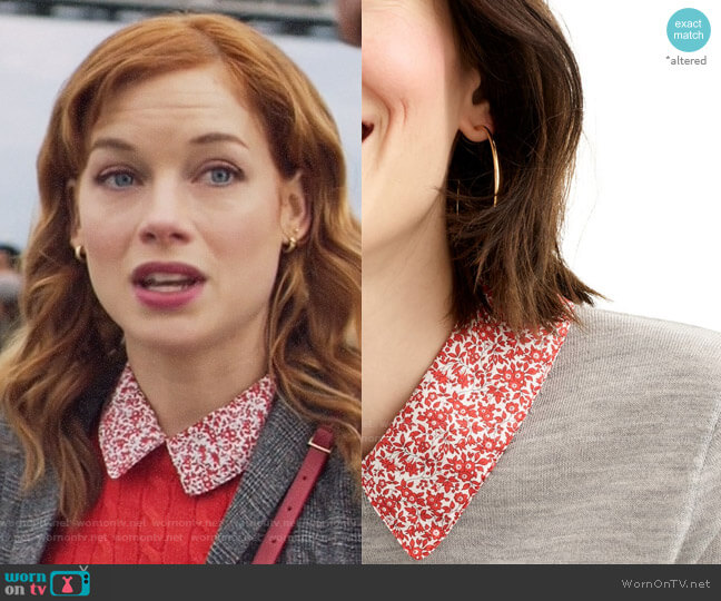 J. Crew Tippi Liberty Print Collar Sweater worn by Zoey Clarke (Jane Levy) on Zoeys Extraordinary Playlist