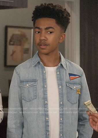 Jack’s chambray shirt with flag patch on Black-ish