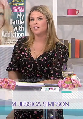 Jenna's black floral v-neck dress on Today