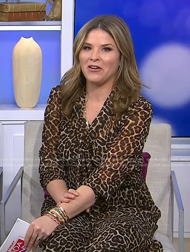 Jenna's leopard print tie neck dress on Today